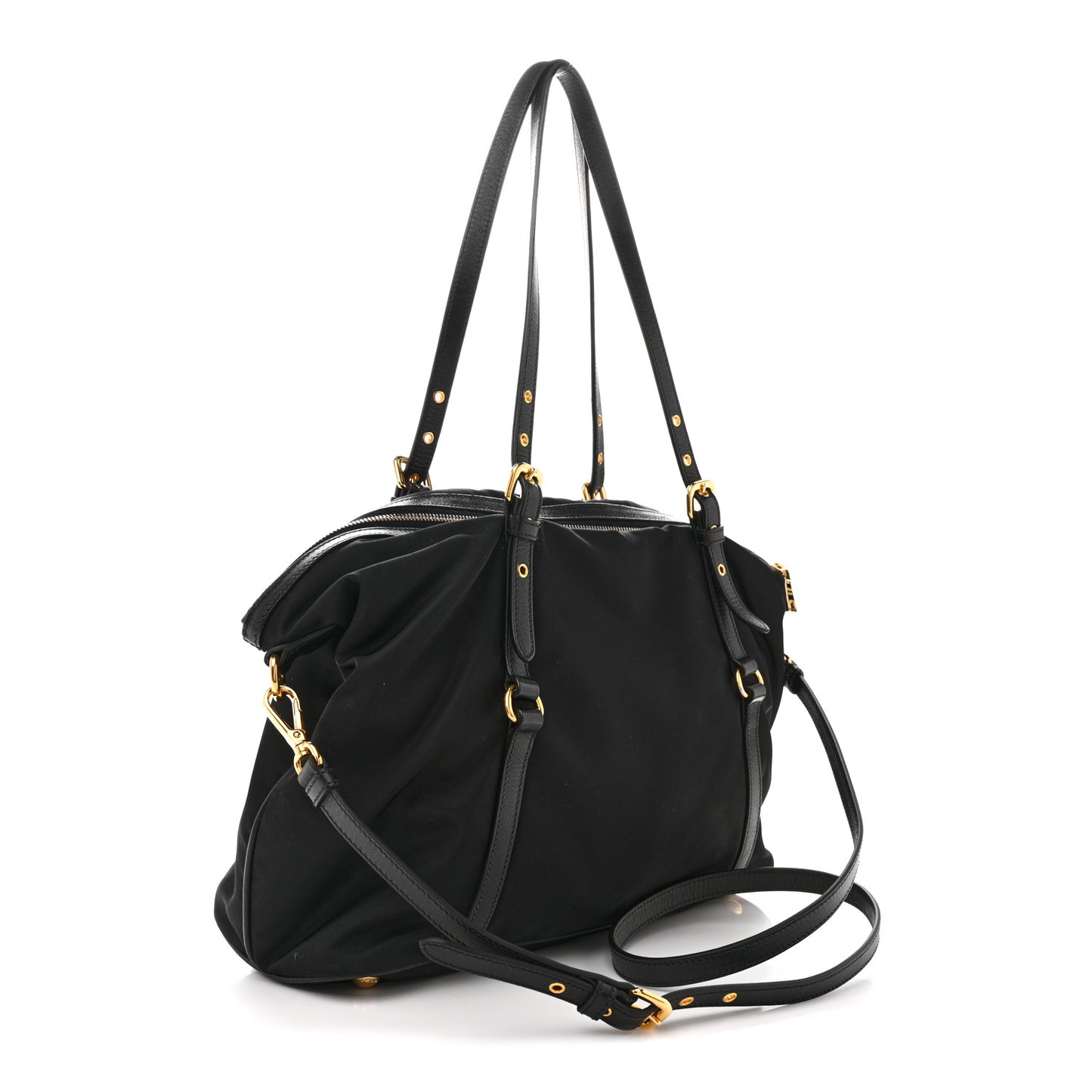 Tessuto Nylon Saffiano Tote Black