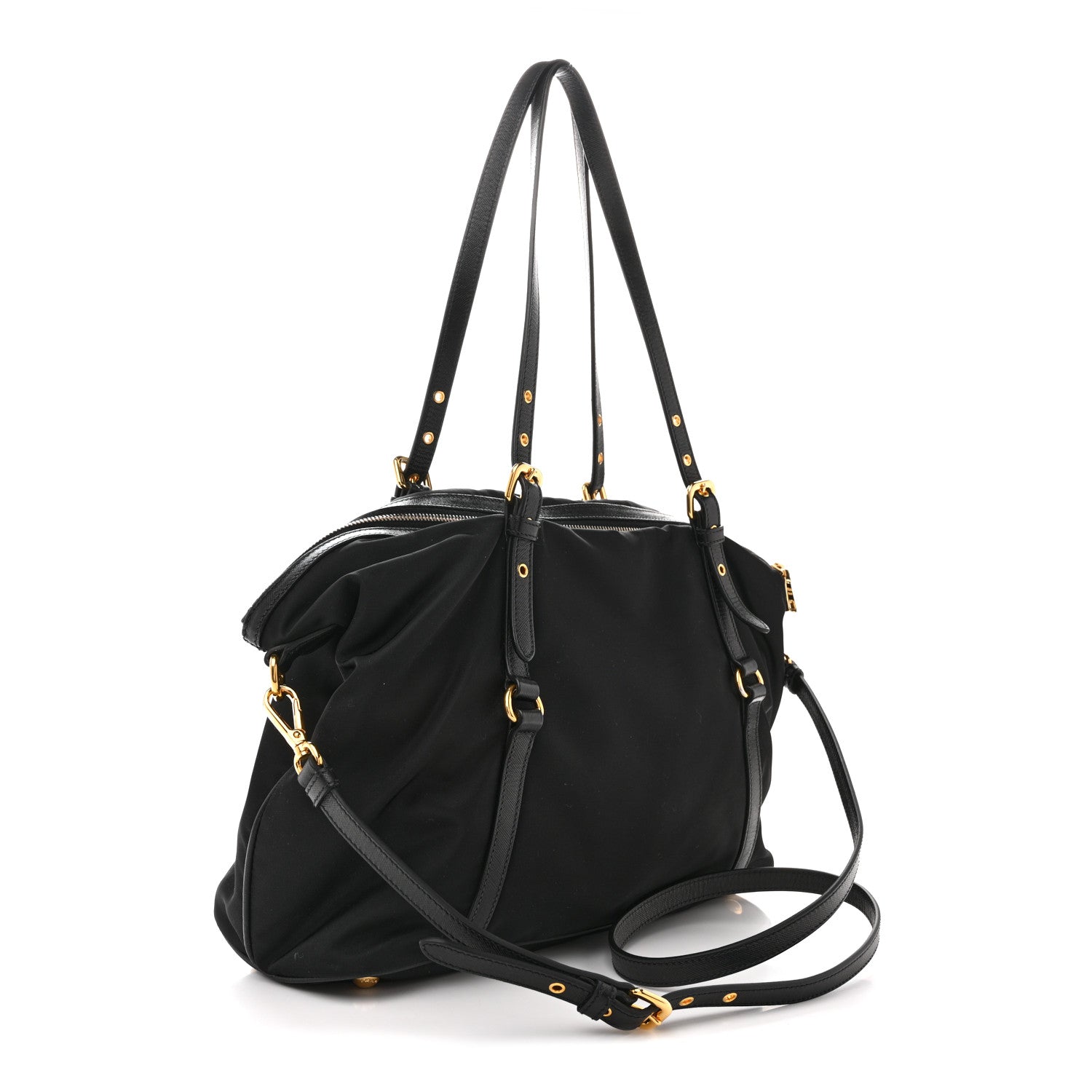 Prada Tessuto Nylon Saffiano Tote Black 3 of 14