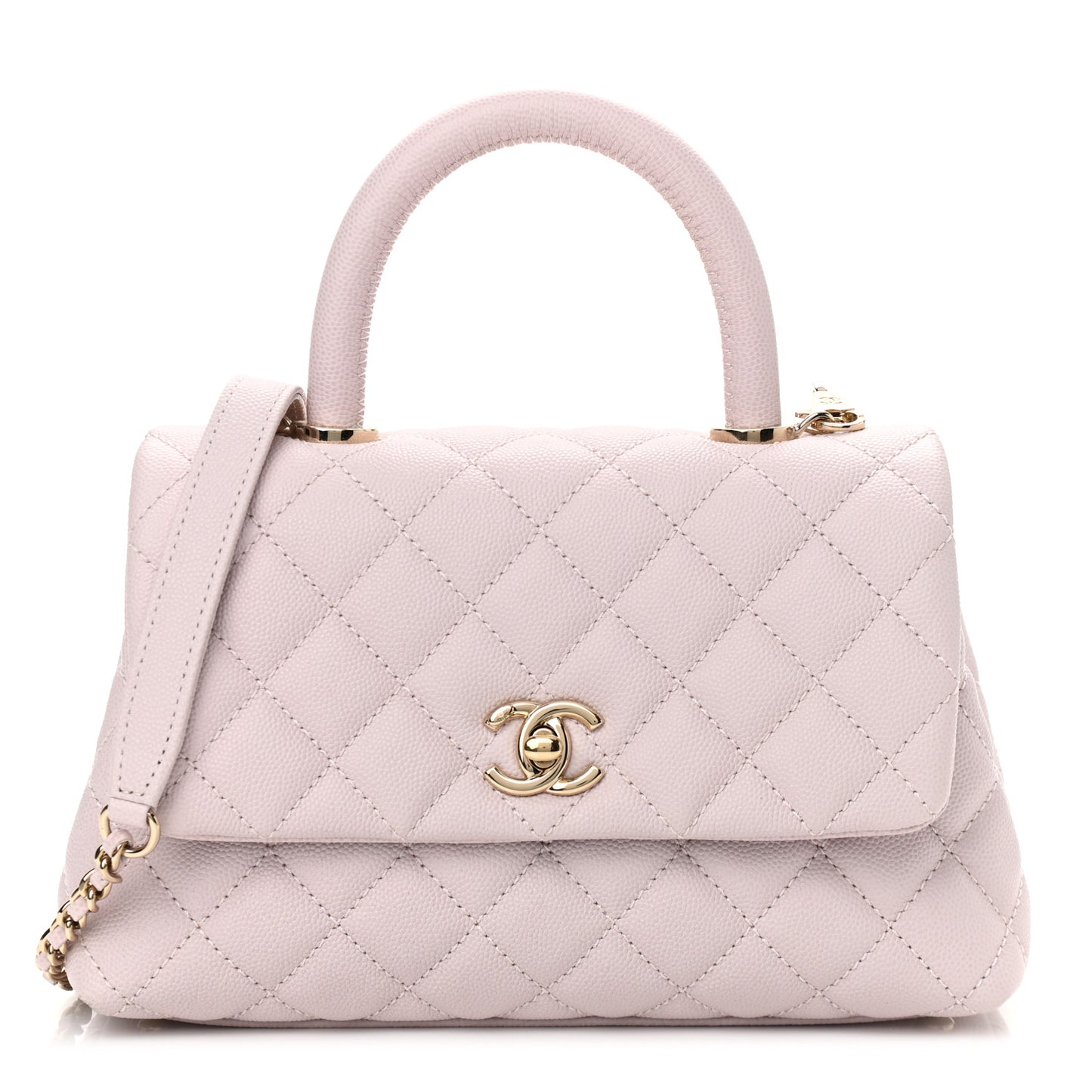 Caviar Quilted Mini Coco Handle Flap Lilas Lilac