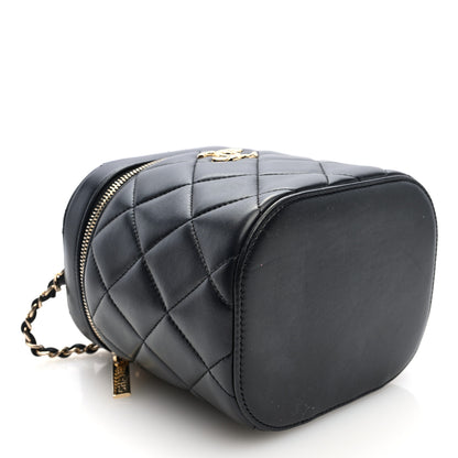 Chanel Lambskin Quilted Trendy Vanity Case Black 4 of 10