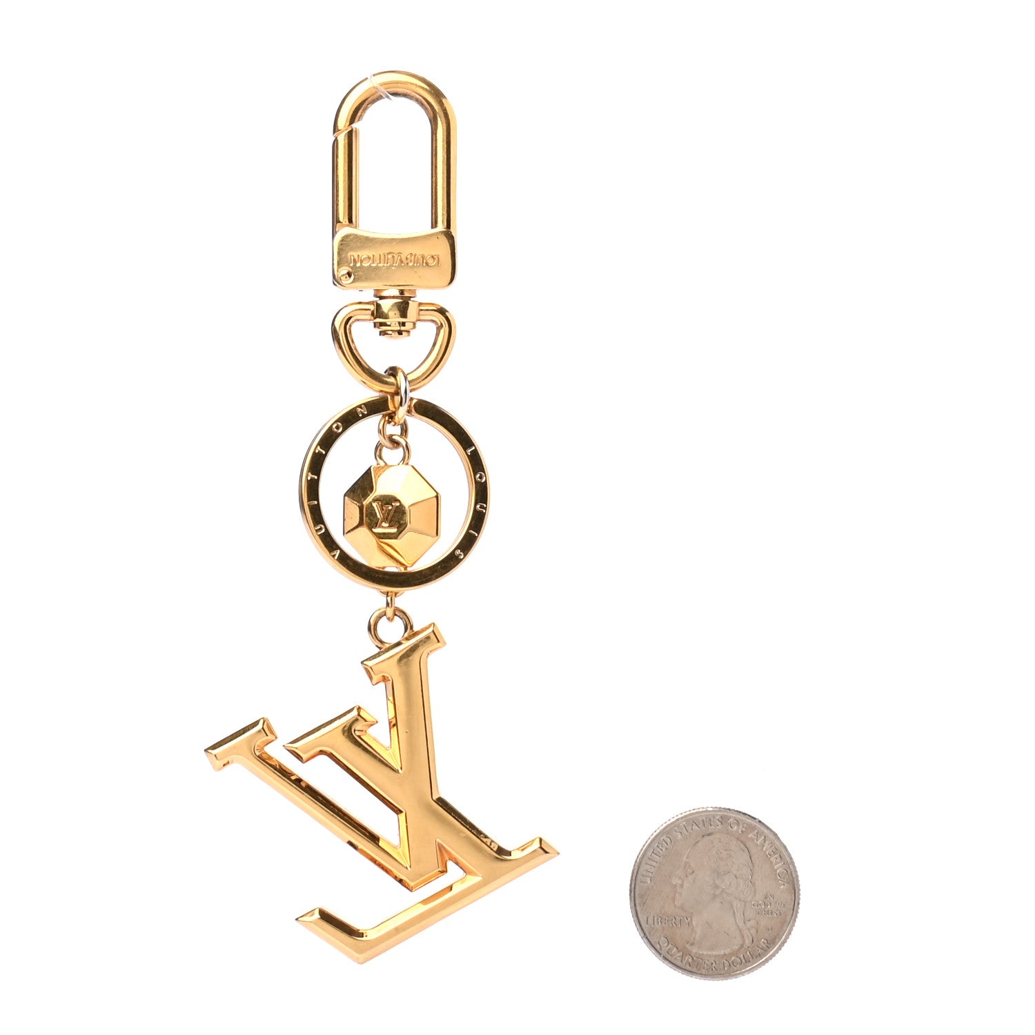 Louis Vuitton LV Facettes Bag Charm Key Holder Gold 2 of 4