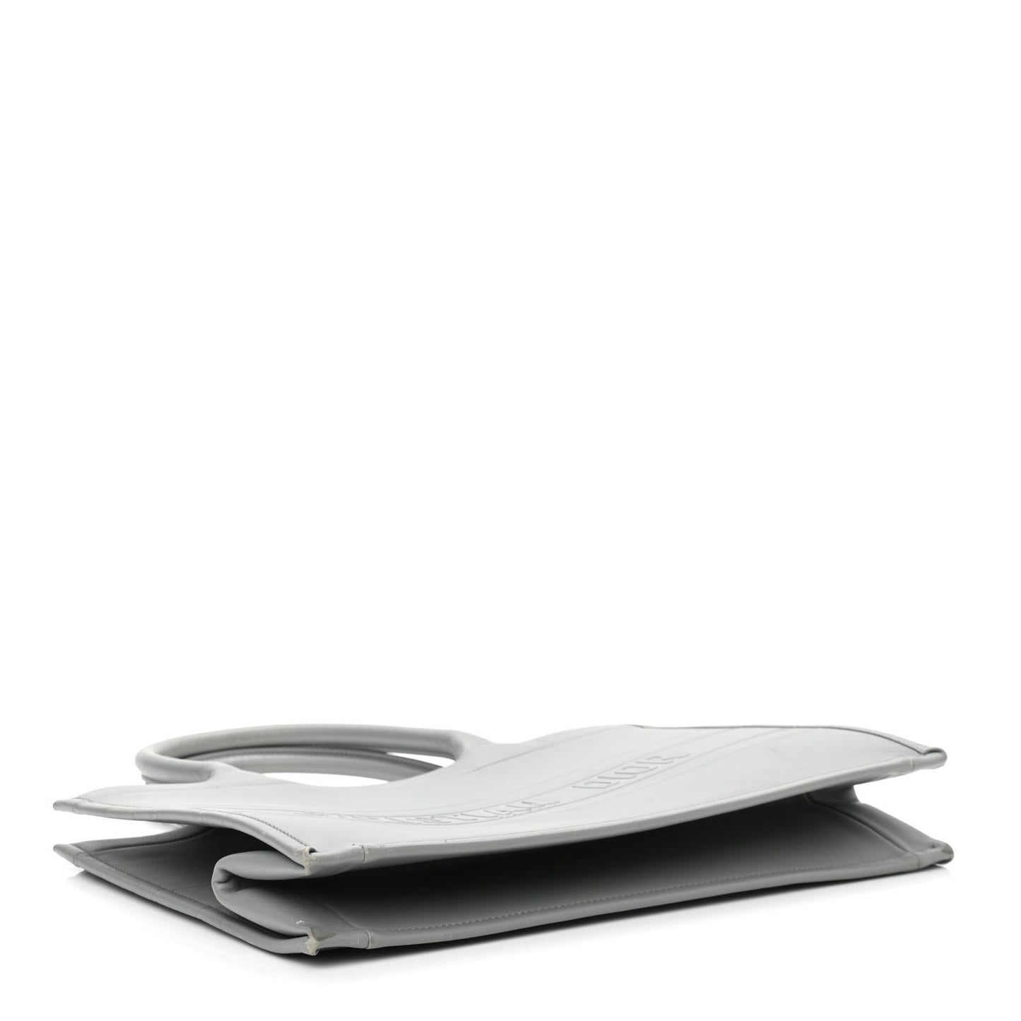 Calfskin Embossed Medium Book Tote Grey