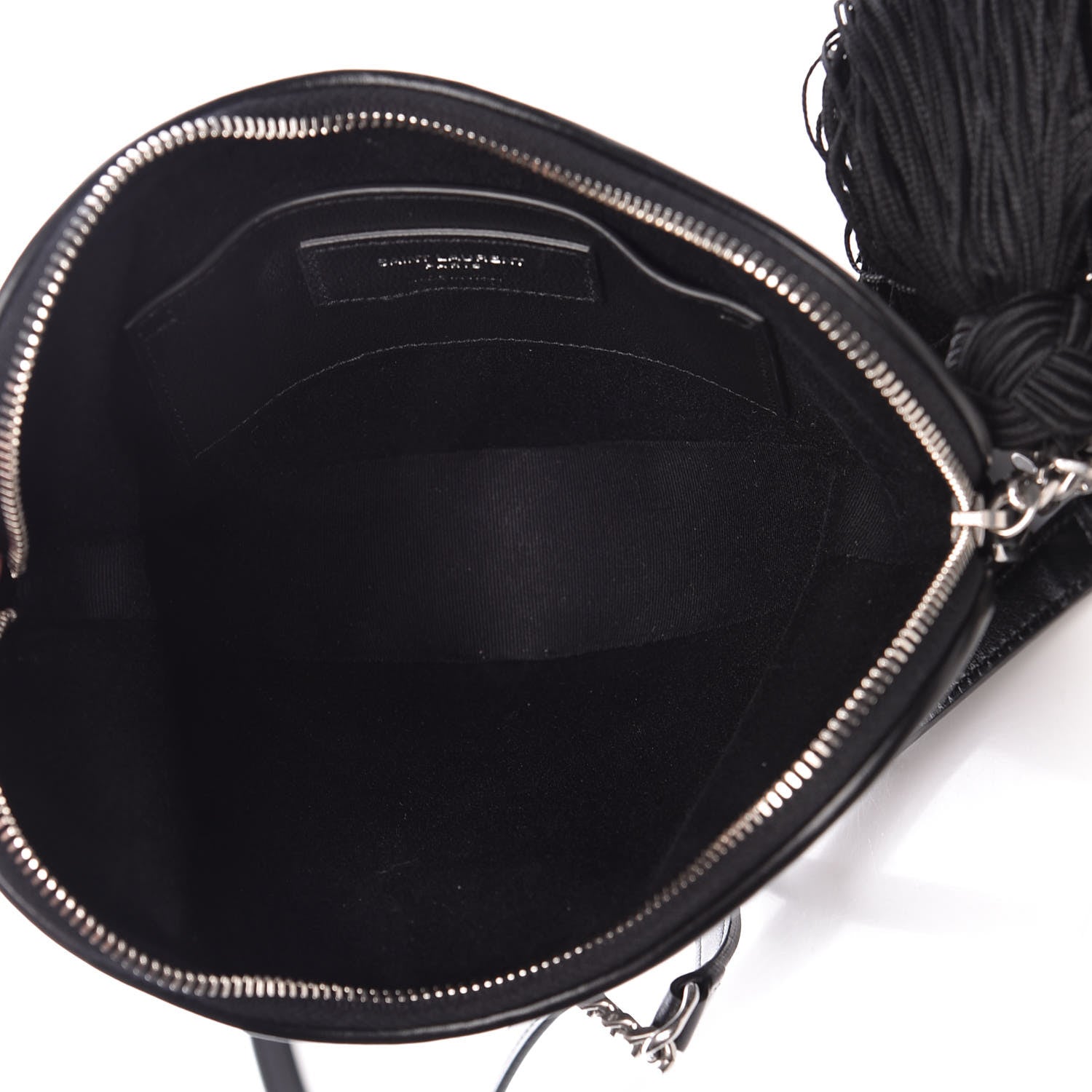 Saint Laurent Calfskin Studded Monogram Heart Shoulder Bag Black 5 of 10