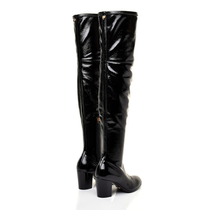 Gucci Patent Pryntil Over The Knee Boots 35.5 Black 4 of 9
