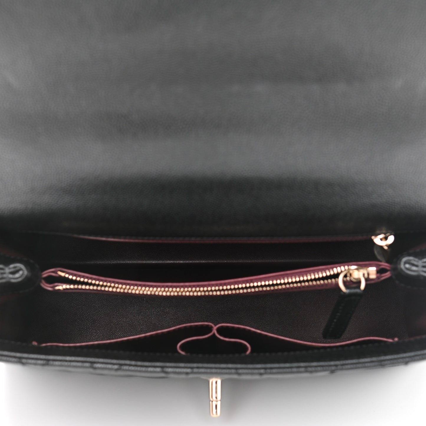 Caviar Lizard Embossed Quilted Small Coco Handle Flap Black