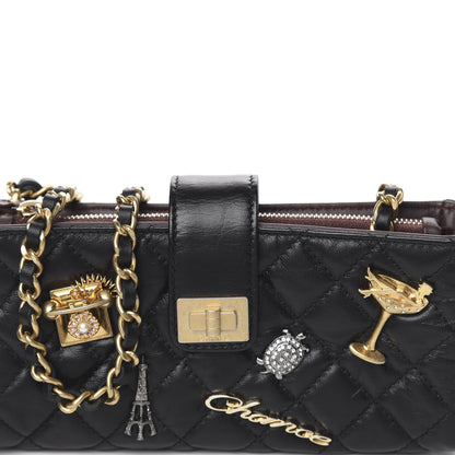 Chanel Aged Calfskin Lucky Charms 2.55 Reissue Mini Clutch With Chain Black 12 of 13