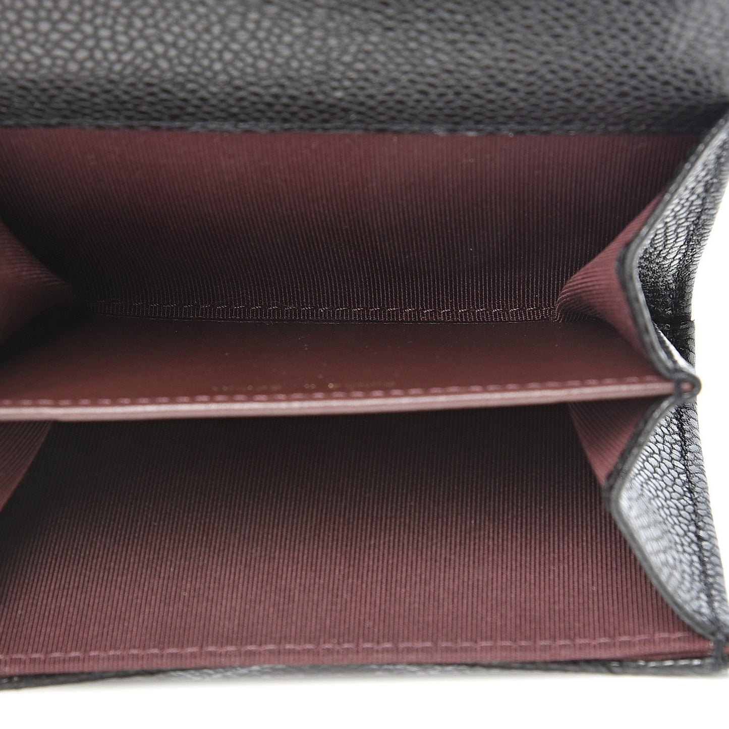 Caviar Quilted Flap Card Holder Wallet Black