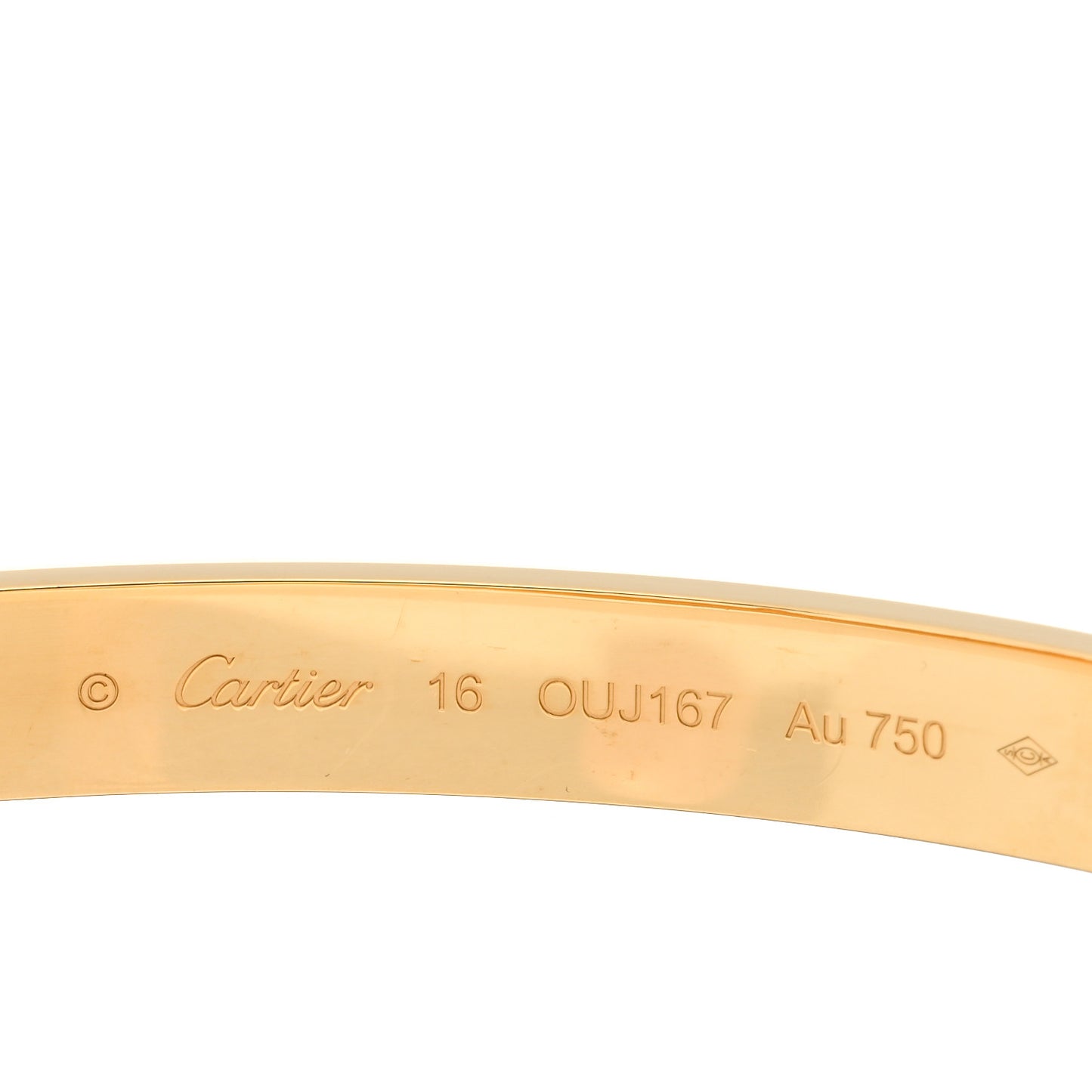 18K Yellow Gold LOVE Bracelet 16