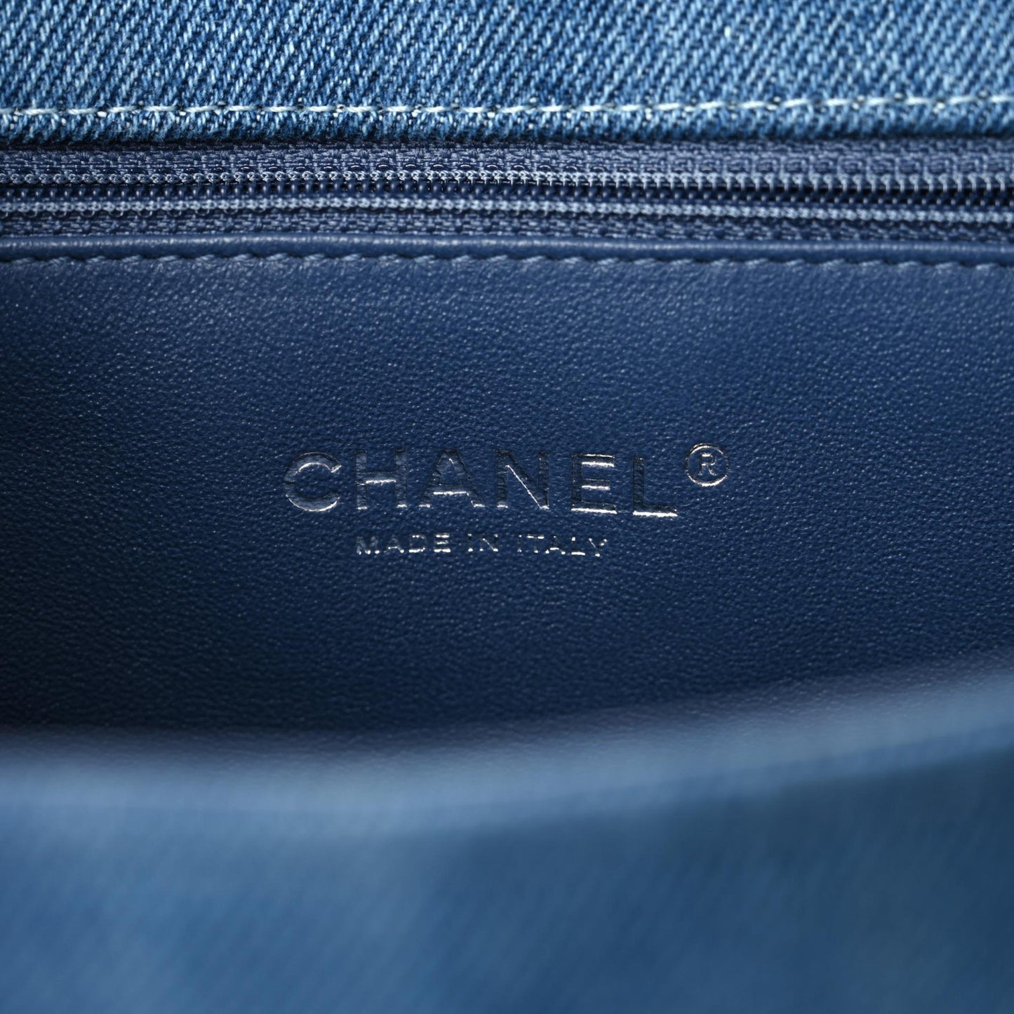 Denim Quilted Large Boy Flap Blue