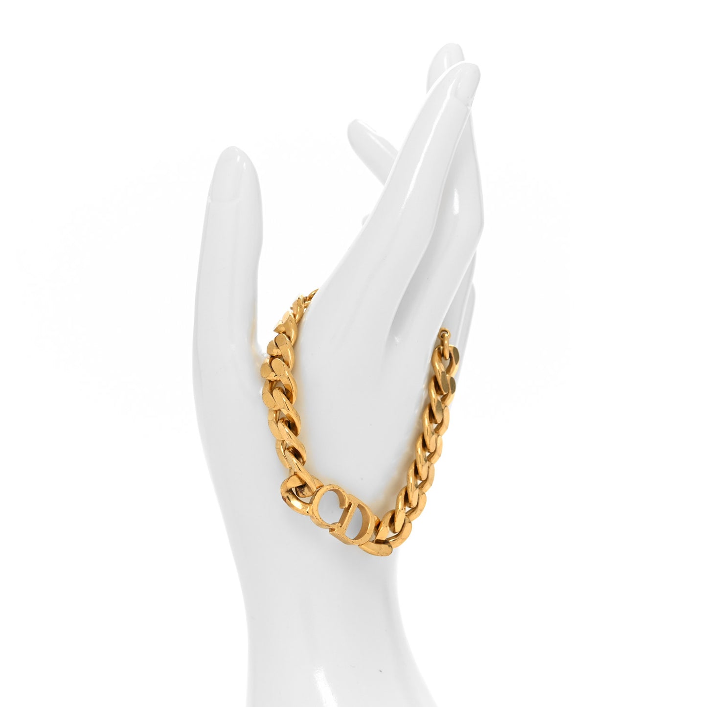 Brass CD Icon Chain Bracelet Gold