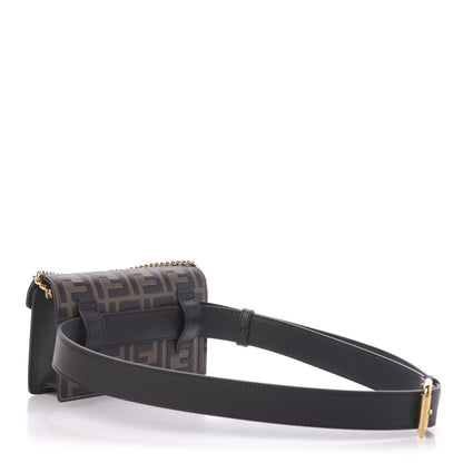 Fendi Vitello Cruise F is Fendi Bi-Color FF 1974 Embossed Envelope Belt Bag Maya Black 4 of 14
