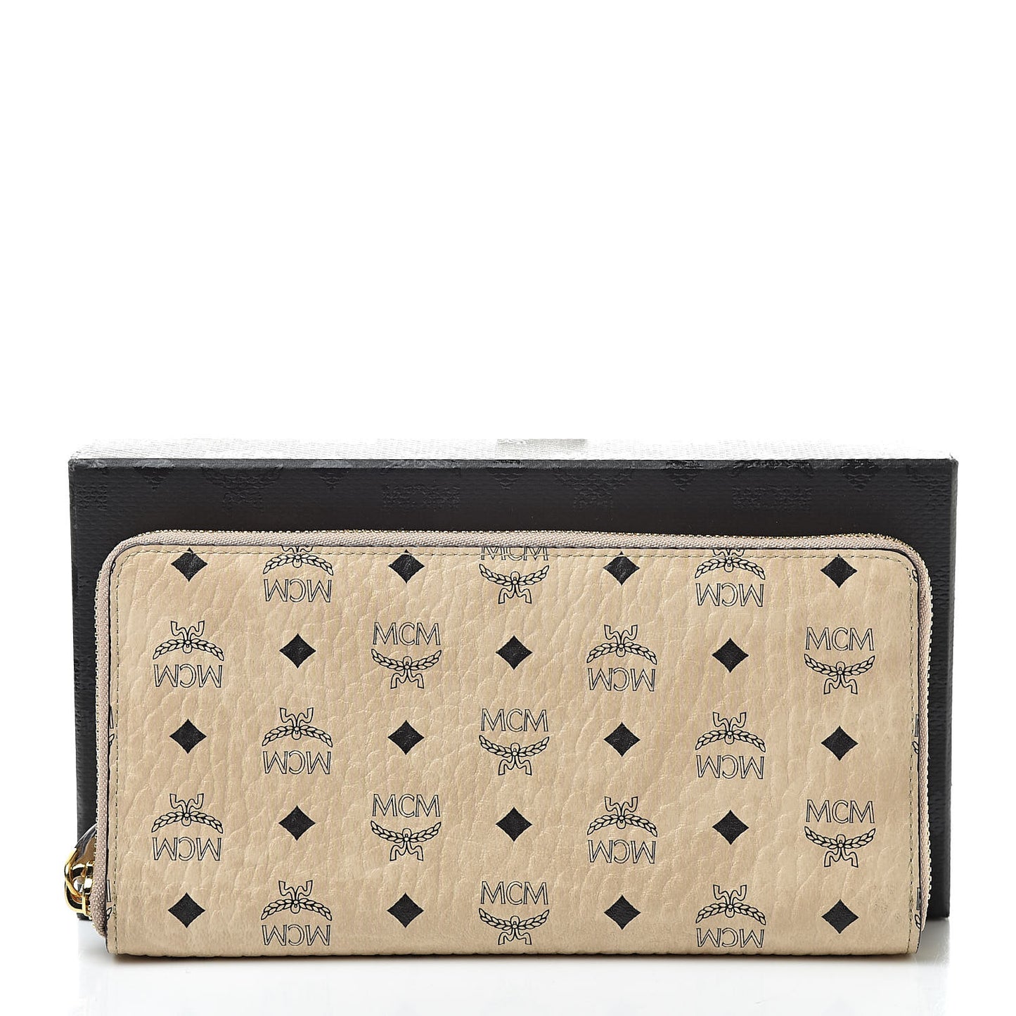 Visetos Large Zip Around Wallet Beige