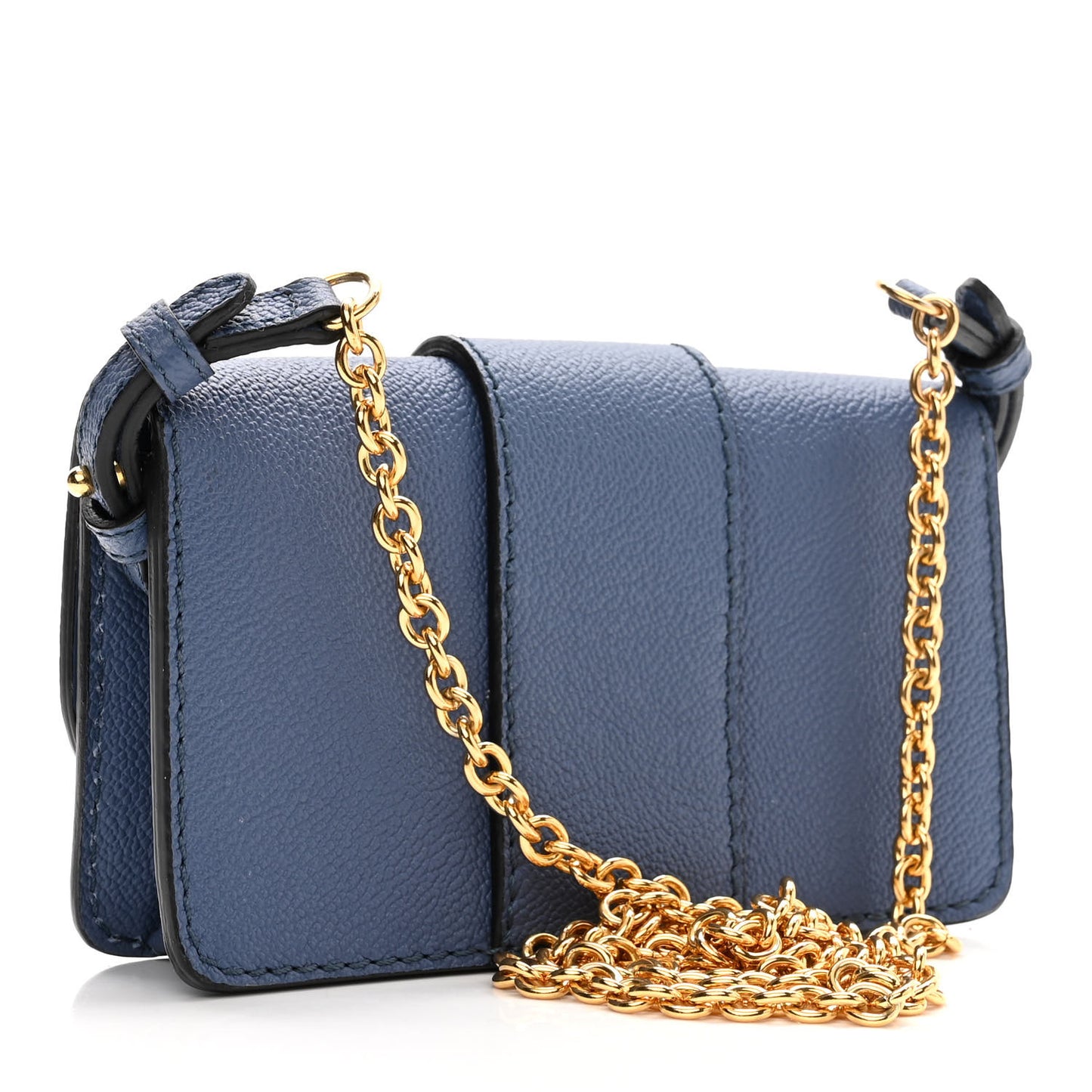 Soft Grain Calfskin Mini Phone Bag Steel Blue