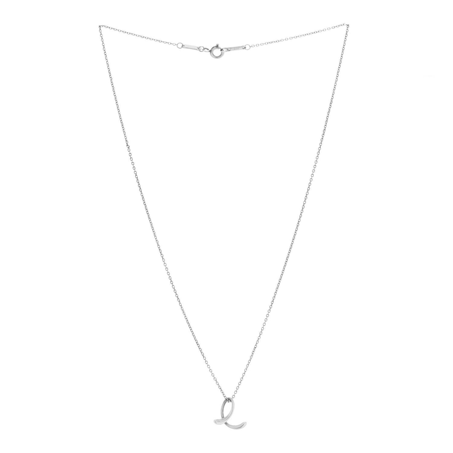 Sterling Silver Elsa Peretti Letter E Pendant Necklace