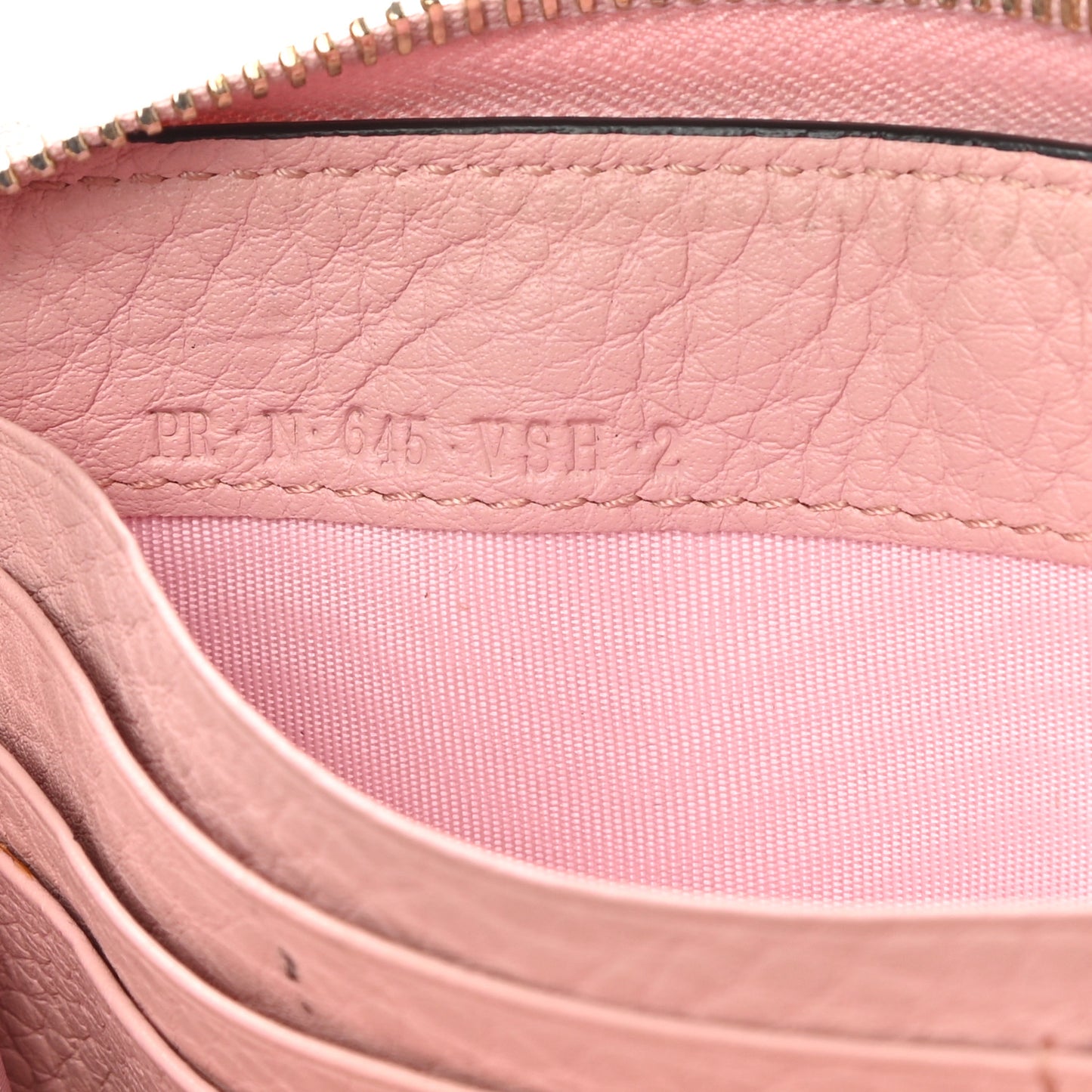 Pebbled Calfskin Rockstud Zip Around Wallet Water Rose