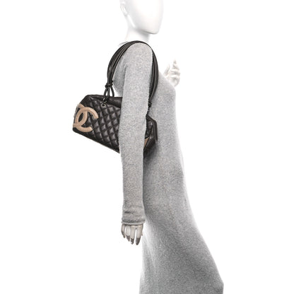 Chanel Calfskin Quilted Cambon Large Bowler Brown Beige 2 of 10