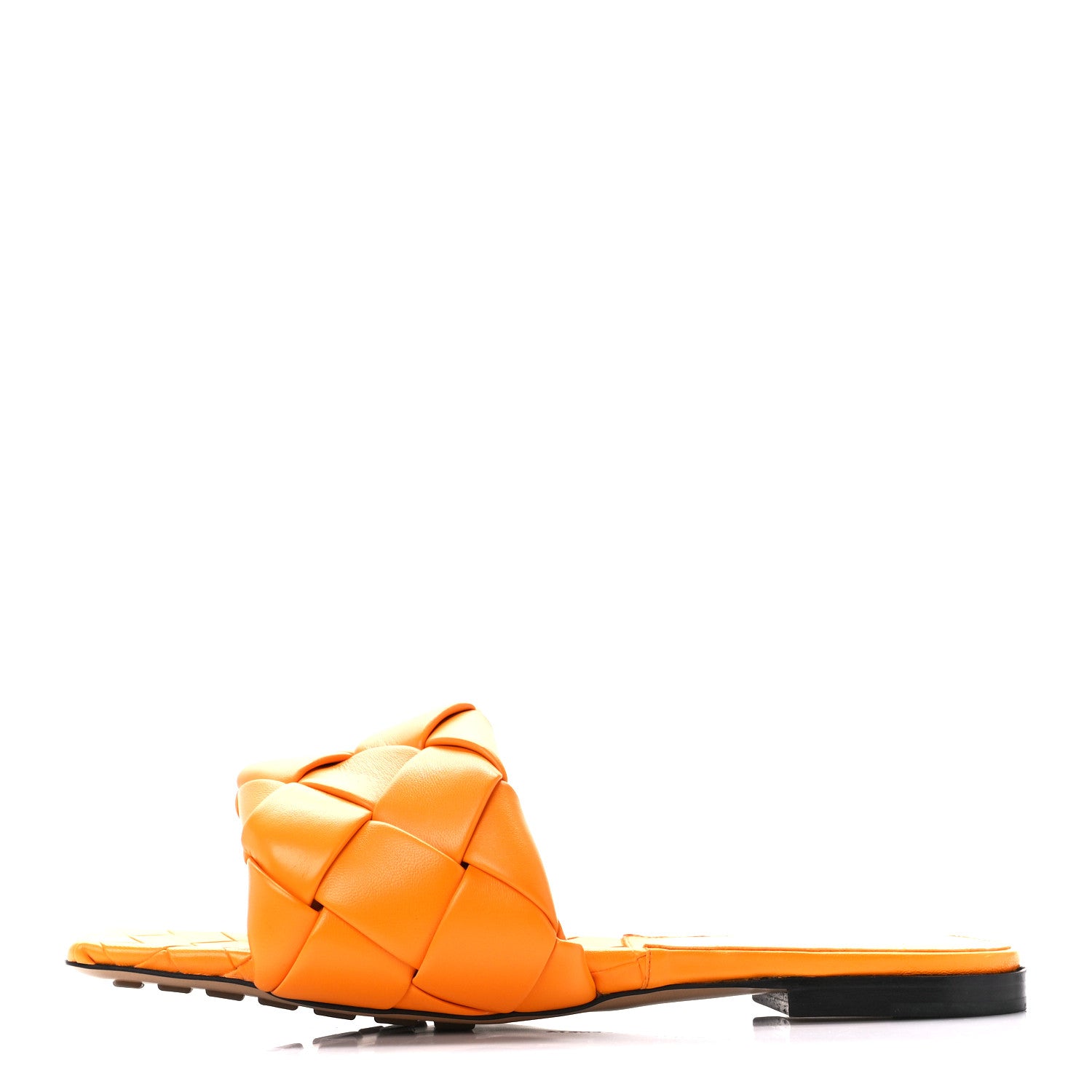 Bottega Veneta Nappa Maxi Intrecciato Lido Flat Sandals 40 Tangerine 1 of 8