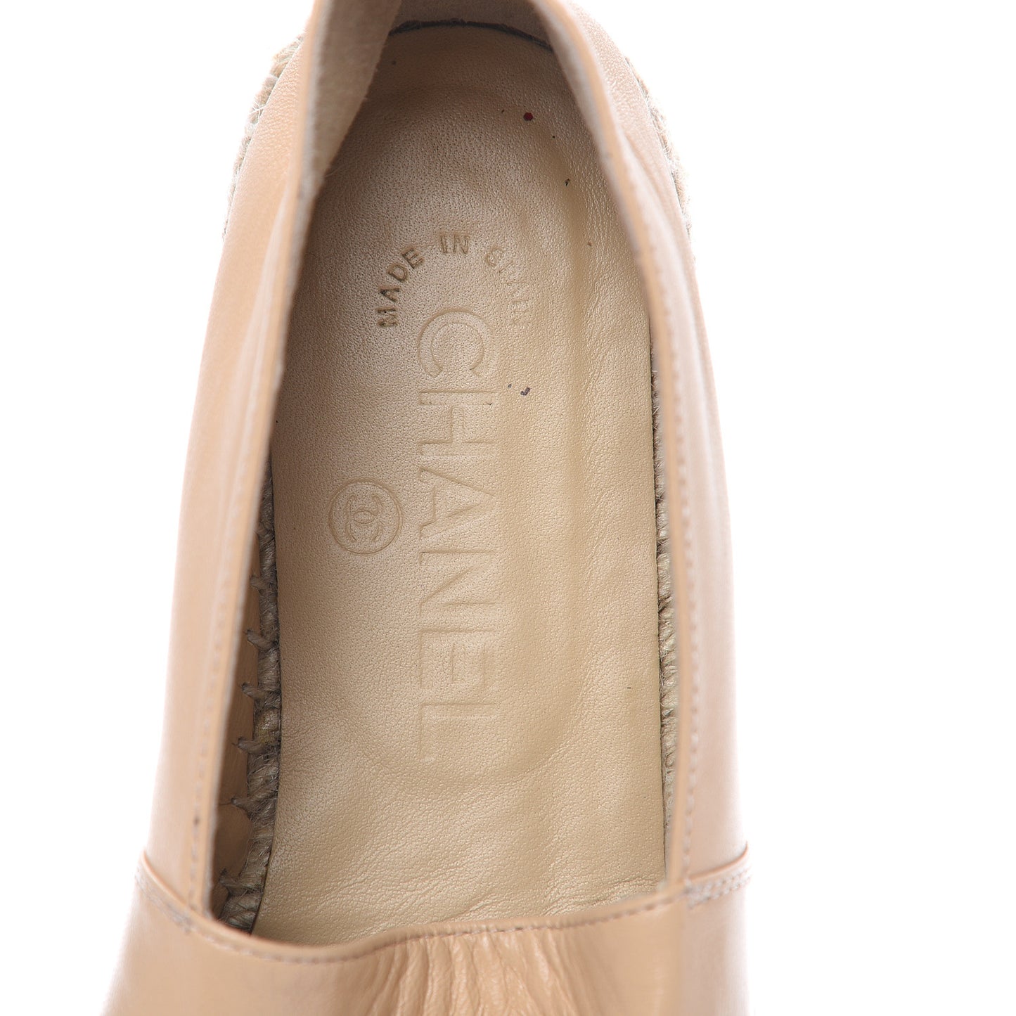 Lambskin CC Espadrilles 36 Beige Black