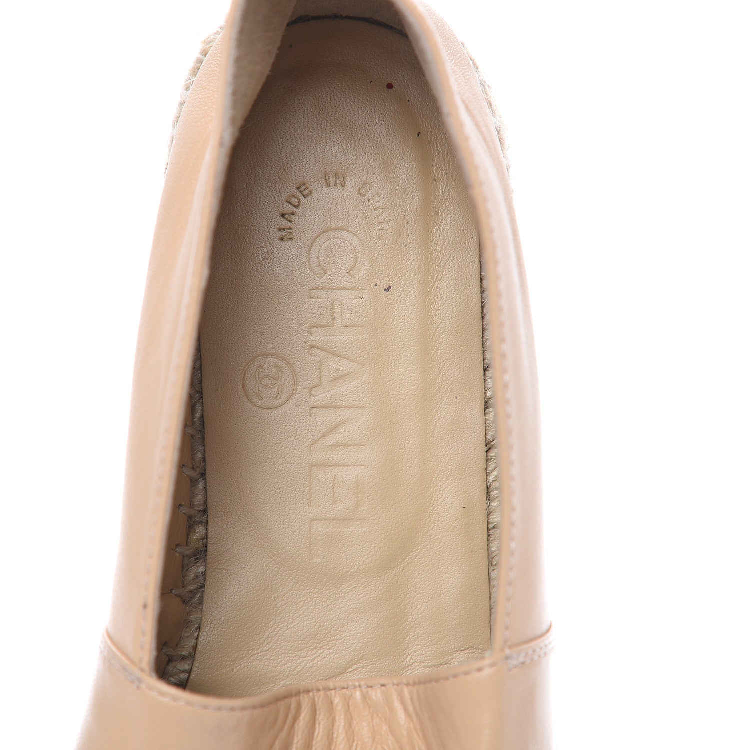 Chanel Lambskin CC Espadrilles 36 Beige Black 9 of 12