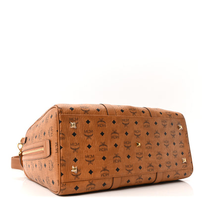 MCM Visetos Large Traveler Weekender Bag Cognac 3 of 8