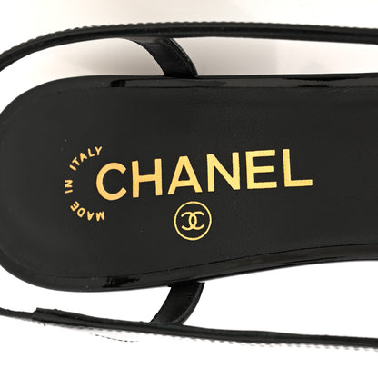 Chanel Patent Calfskin Slingback CC Cutout Pumps 40 Black 8 of 10