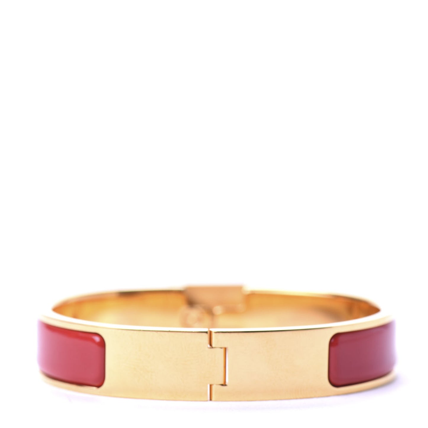 Enamel Narrow Clic Cadenas Bracelet PM Rouge Vif