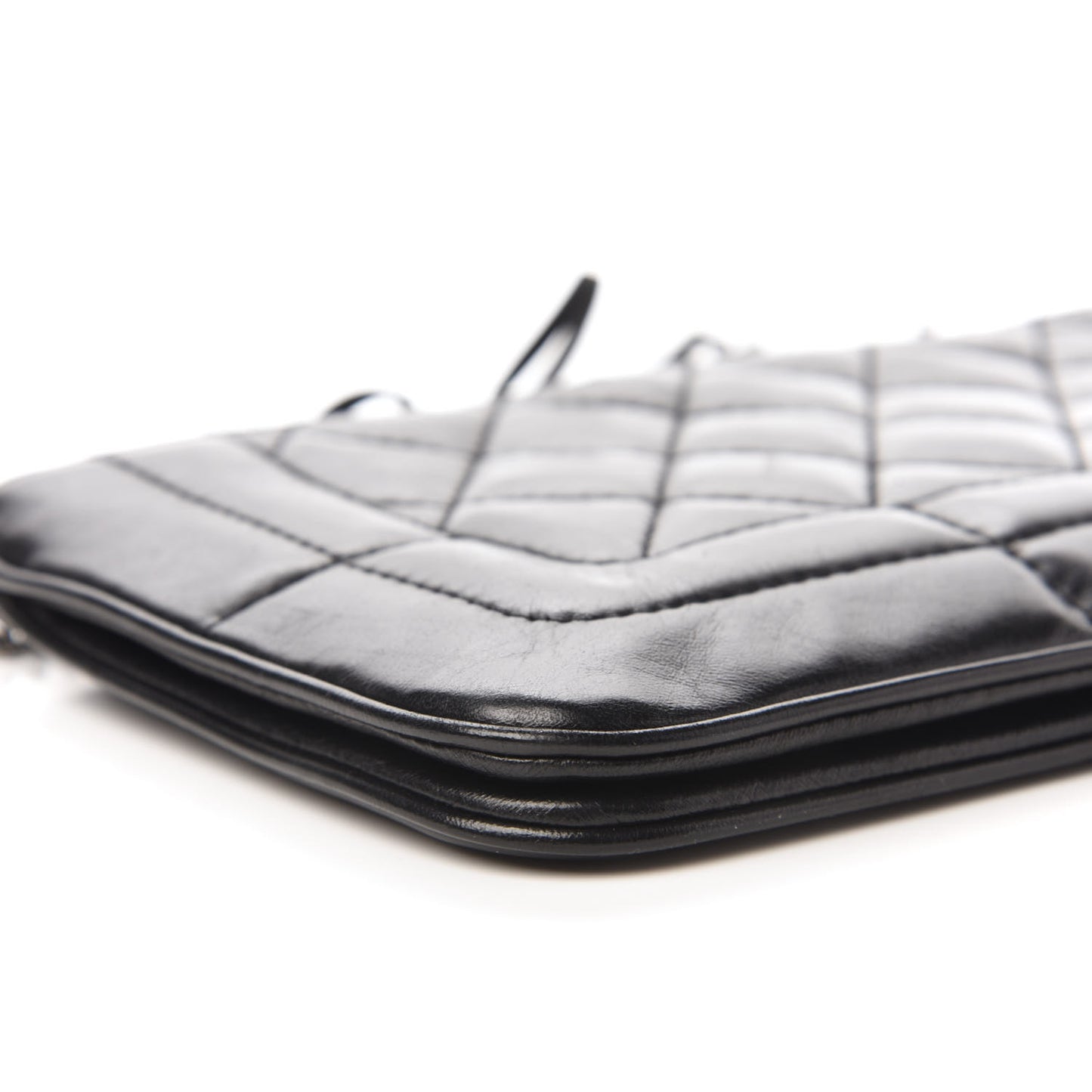 Lambskin Quilted CC Tassel Shoulder Bag Black