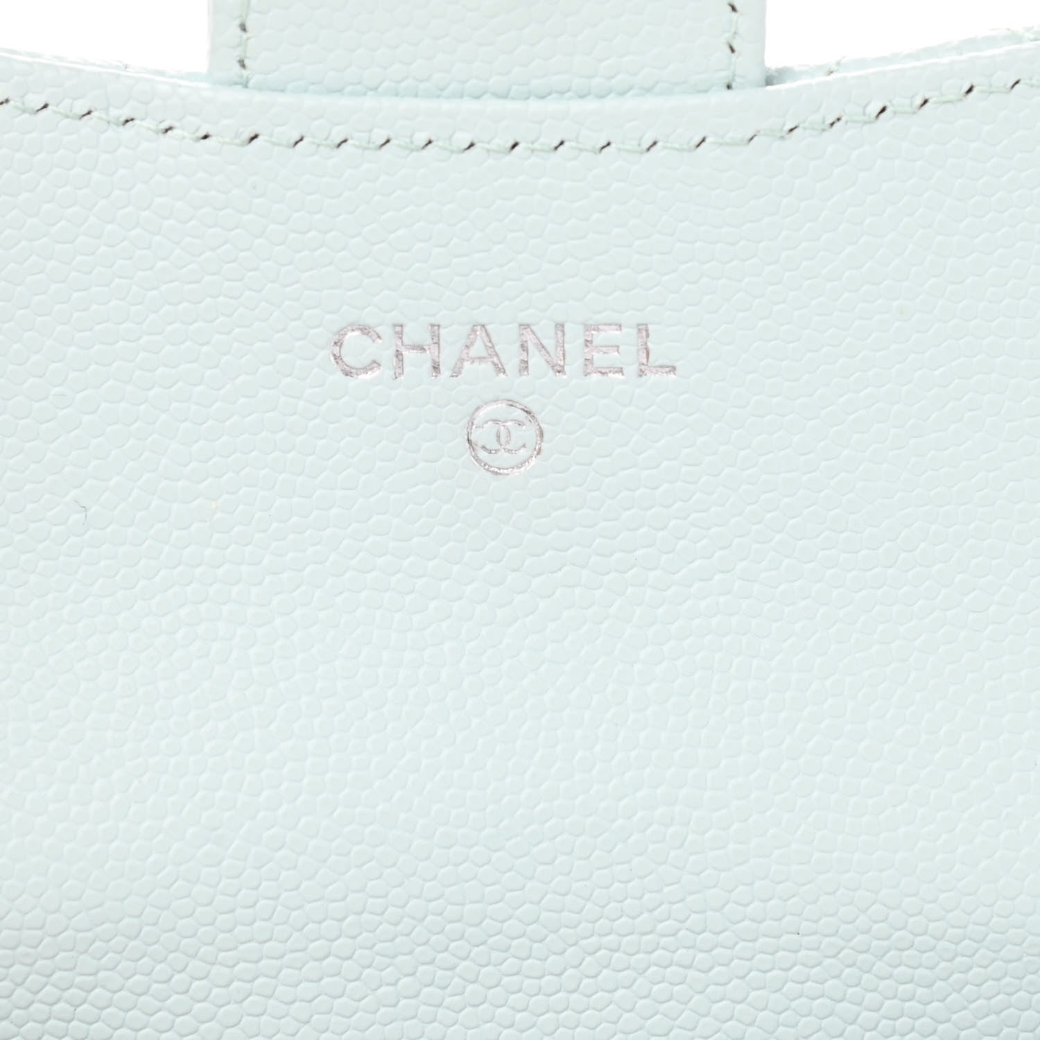 Chanel Caviar Quilted Flap Card Holder Wallet Light Blue 6 of 8