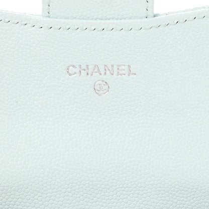 Chanel Caviar Quilted Flap Card Holder Wallet Light Blue 6 of 8