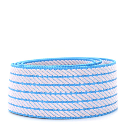 Hermes Toile Swift 50mm Sangle Cordage Shoulder Strap Azur Mauve Pale Gold 2 of 3