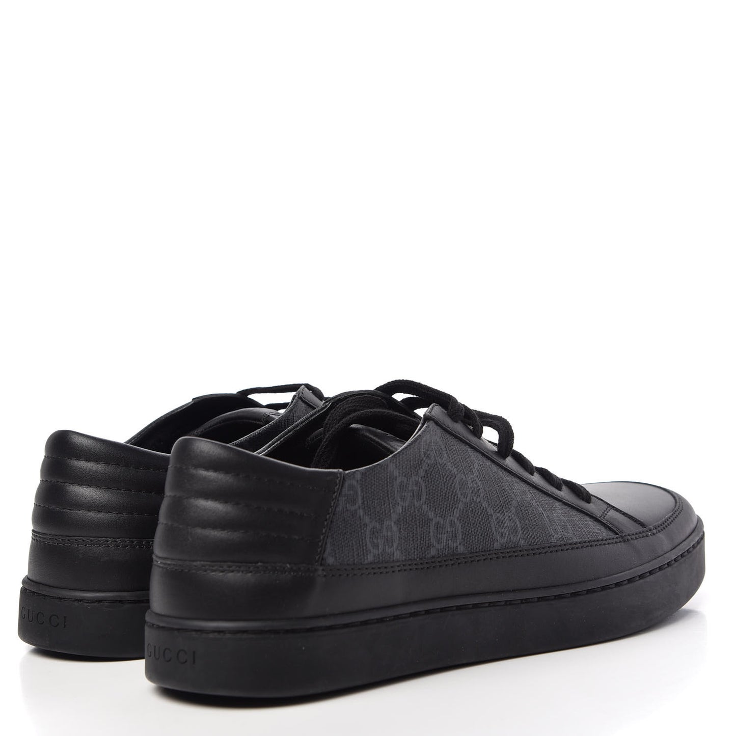 GG Supreme Monogram Mens Low Top Sneakers 8.5 Black