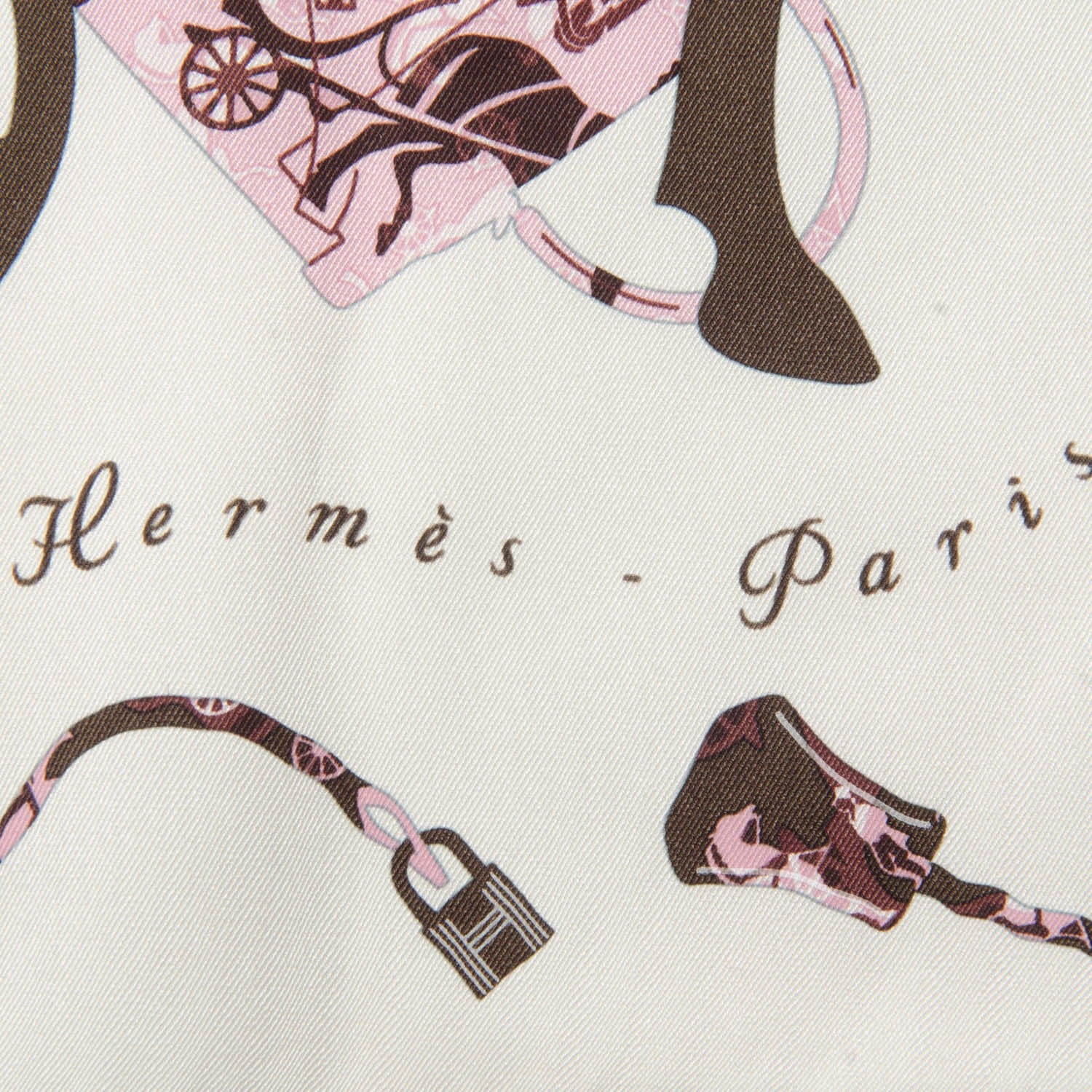 Hermes Silk Kelly en Caleche Scarf 70 Nacre Rose Rose Prune 6 of 7