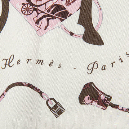 Hermes Silk Kelly en Caleche Scarf 70 Nacre Rose Rose Prune 6 of 7