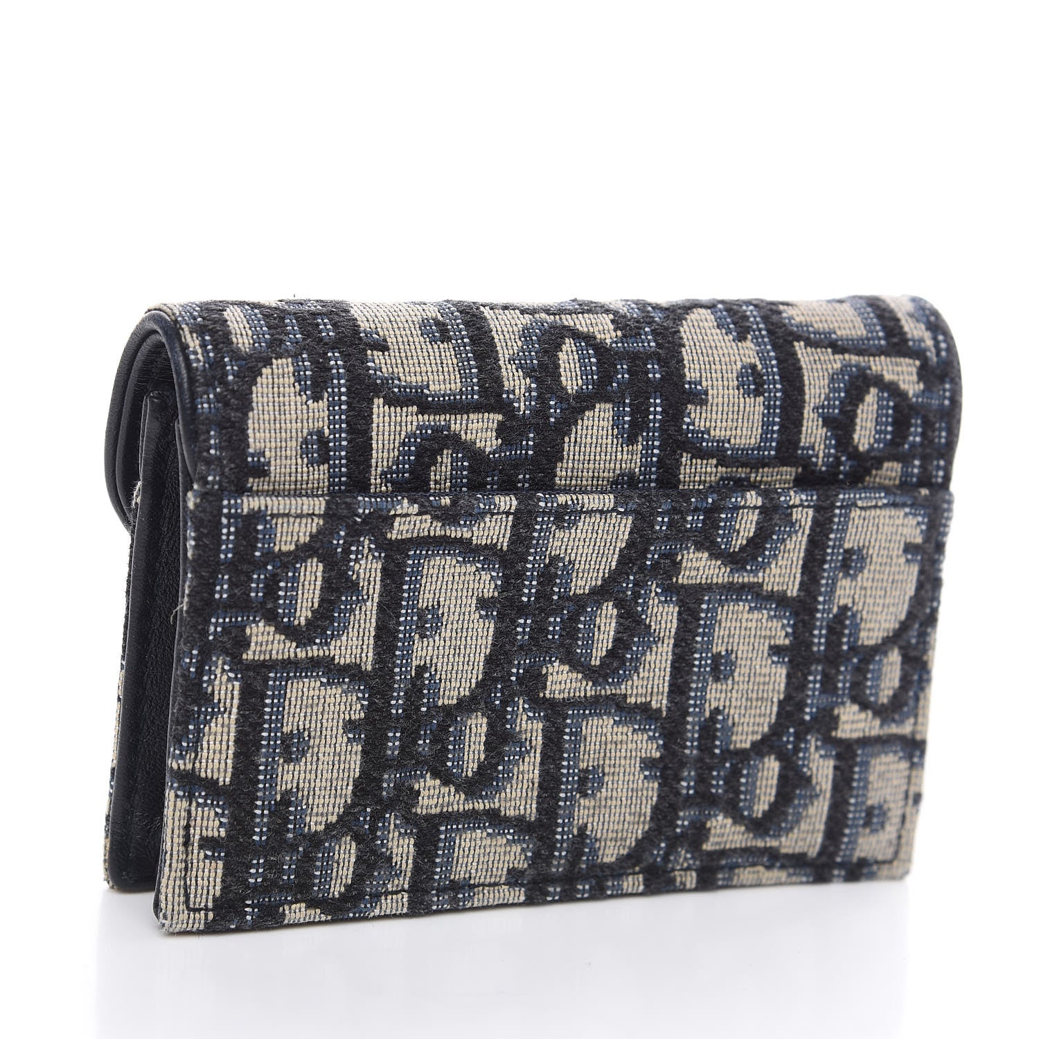 Christian Dior Oblique Saddle Card Holder Blue 2 of 8
