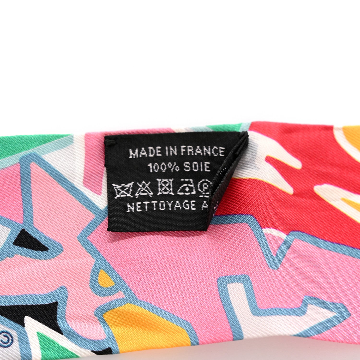 Hermes Silk Graff Graffiti Twilly Monthol Rose Jaune 3 of 6