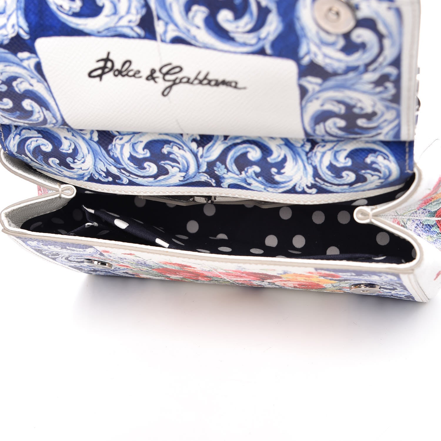 Dolce & Gabbana Dauphine Majolica Print Small Miss Sicily Satchel Multi 5 of 9