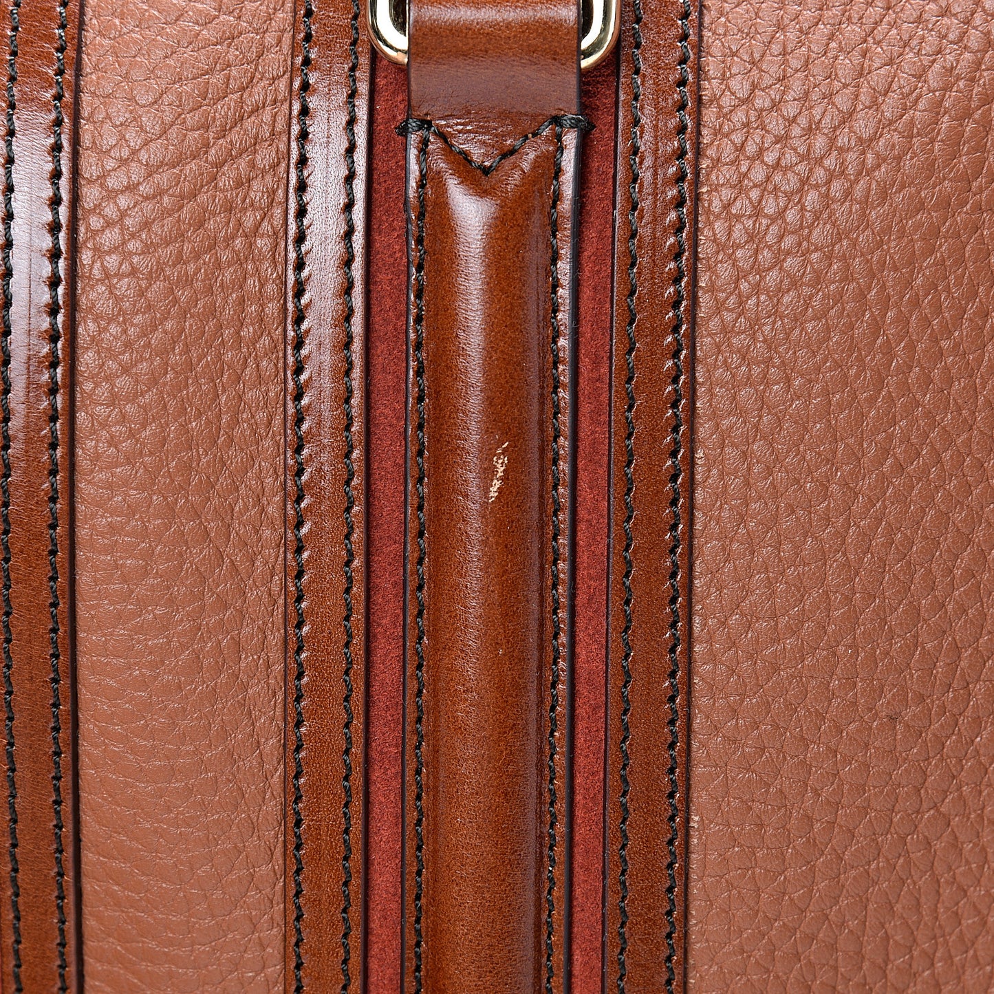 Grainy Calfskin Medium Alchester Bowling Bag Brown