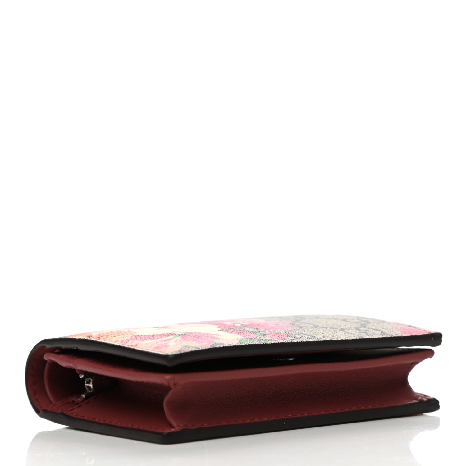 Gucci GG Supreme Monogram Blooms Card Case Wallet Beige Multicolor Dry Rose 4 of 9