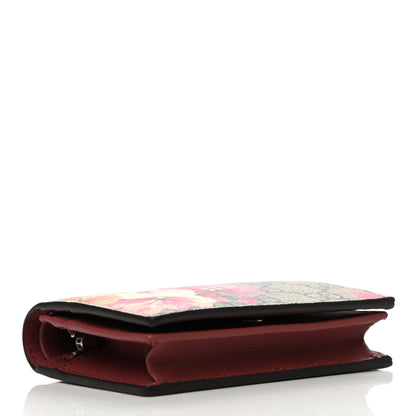 Gucci GG Supreme Monogram Blooms Card Case Wallet Beige Multicolor Dry Rose 4 of 9