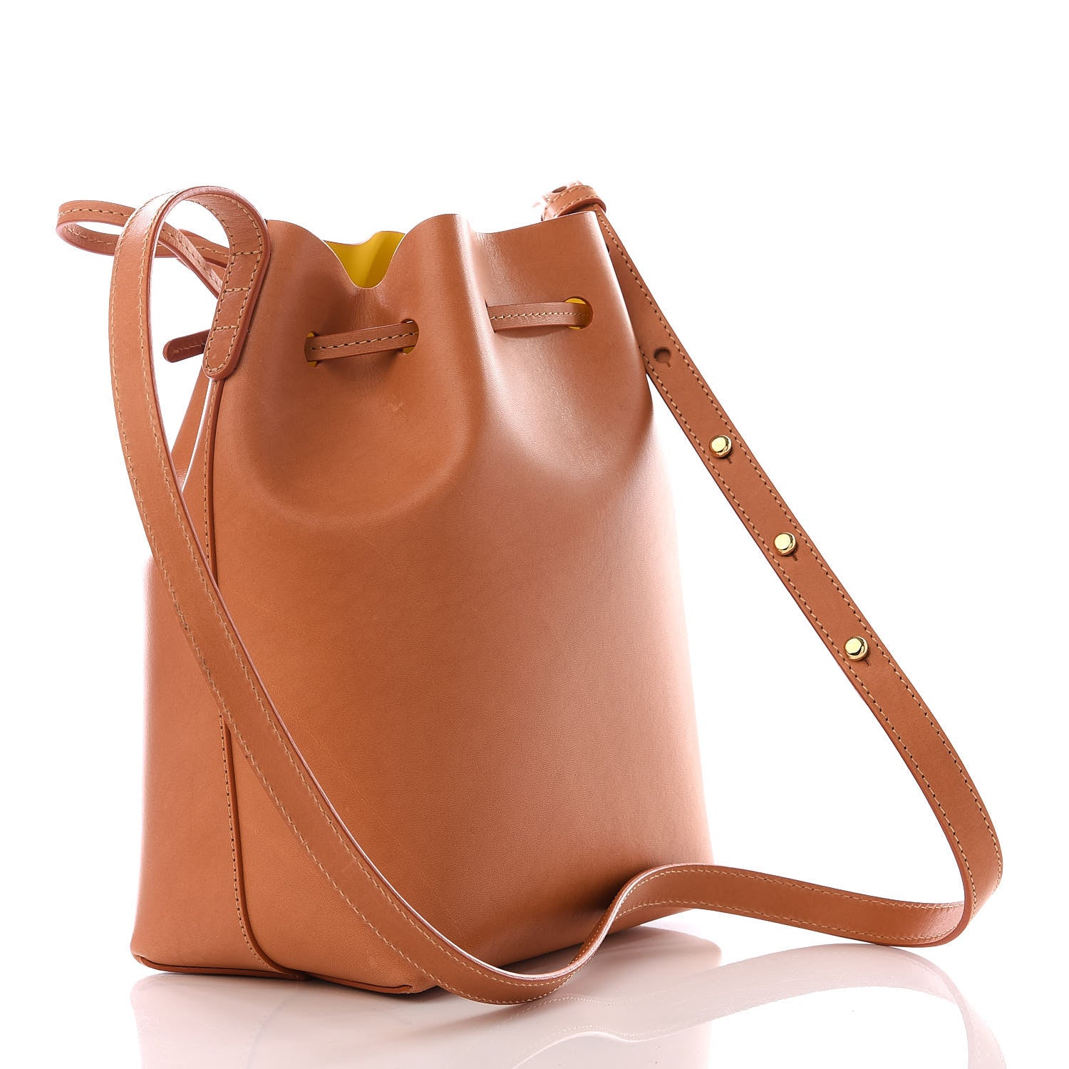 Mansur Gavriel Vegetable Tanned Calfskin Mini Bucket Bag Cammello Sun 2 of 7