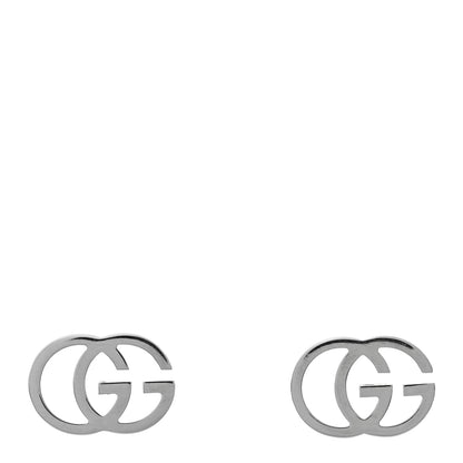 Gucci 18K White Gold GG Tissue Stud Earrings 1 of 4