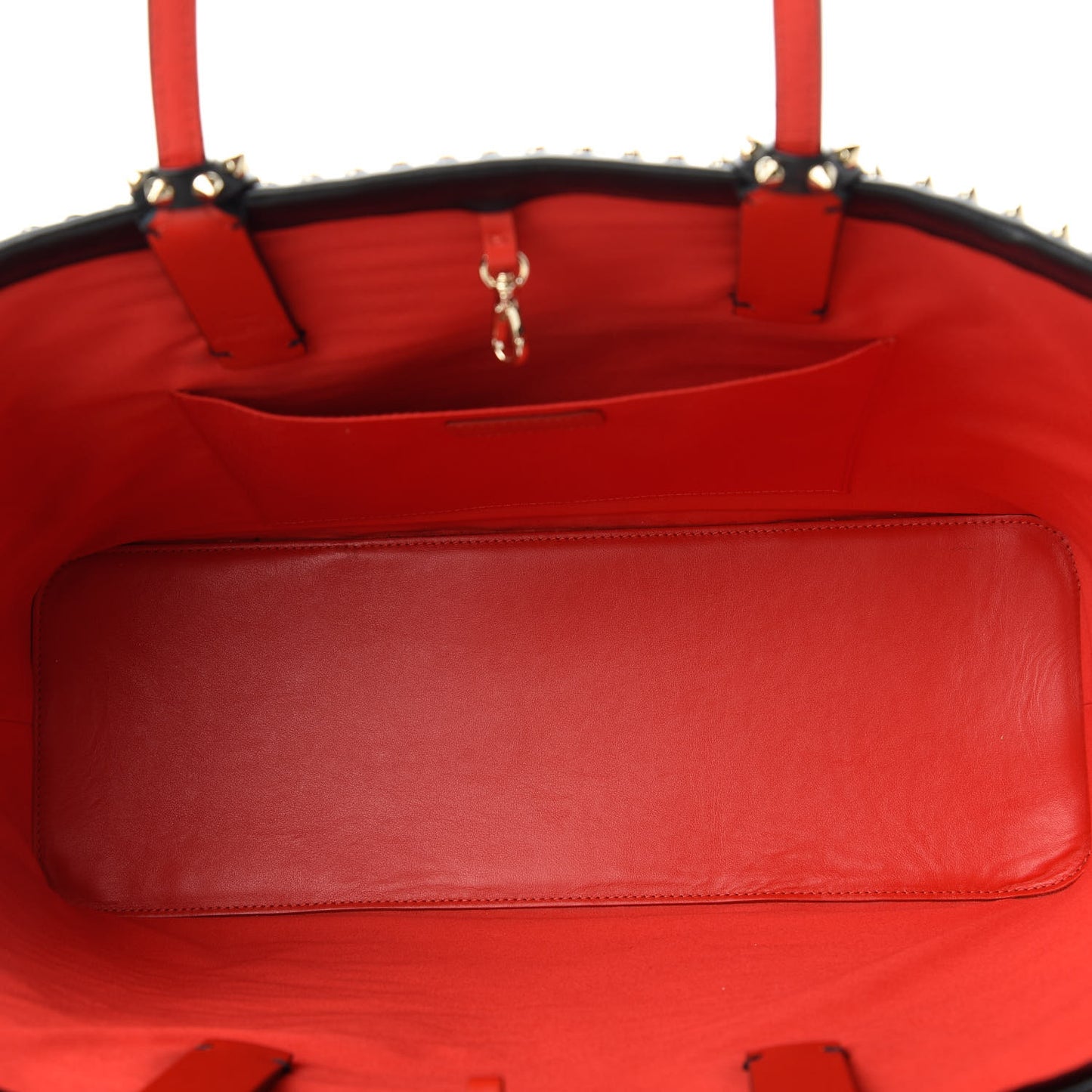 Calfskin Metallic Straw Spikes East West Cabata Tote Multicolor