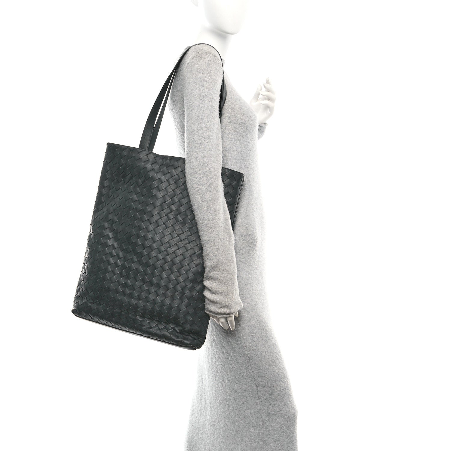Bottega Veneta Nappa Intrecciato North South Tote Black 2 of 9