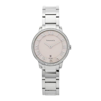 Tiffany Stainless Steel Diamond Bezel 31mm Atlas 2-Hand Quartz Watch 1 of 5