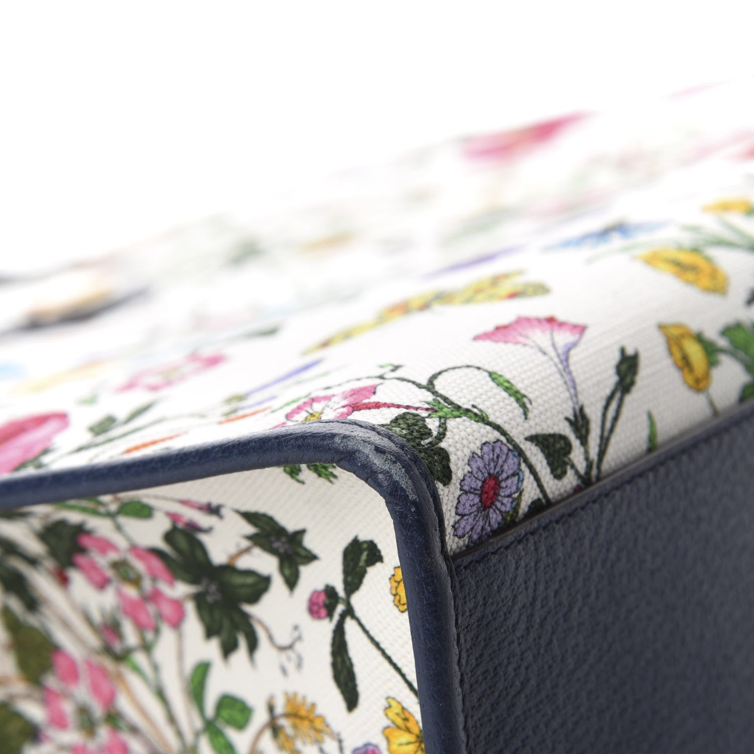 Gucci Canvas Large Flora Tote Navy Multicolor 11 of 12