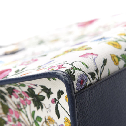Gucci Canvas Large Flora Tote Navy Multicolor 11 of 12