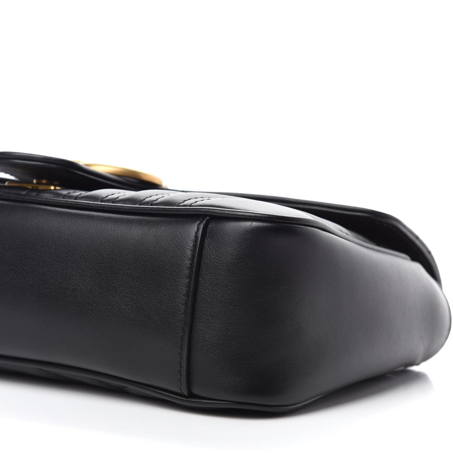 Calfskin Matelasse Small GG Marmont Shoulder Bag Black