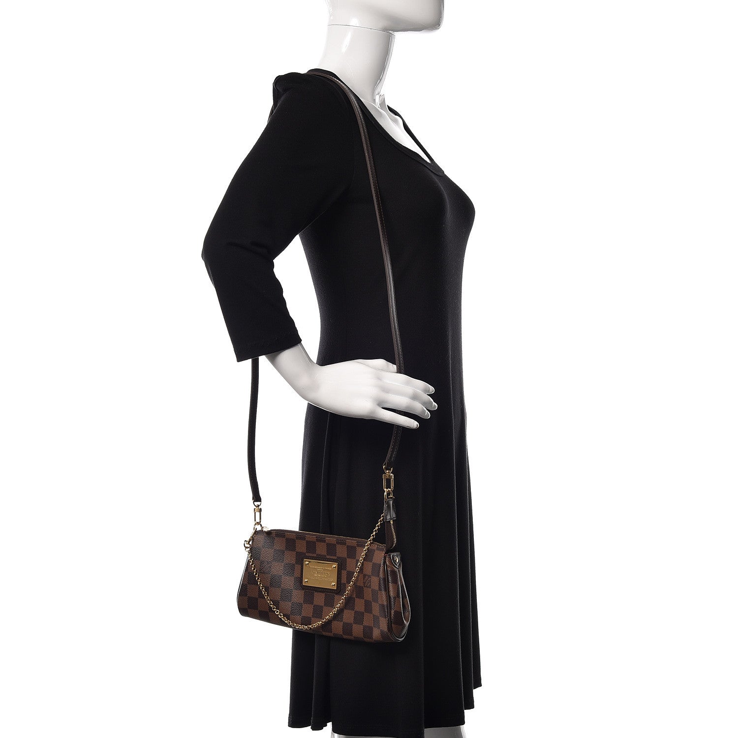 Louis Vuitton Damier Ebene Eva Clutch 2 of 10