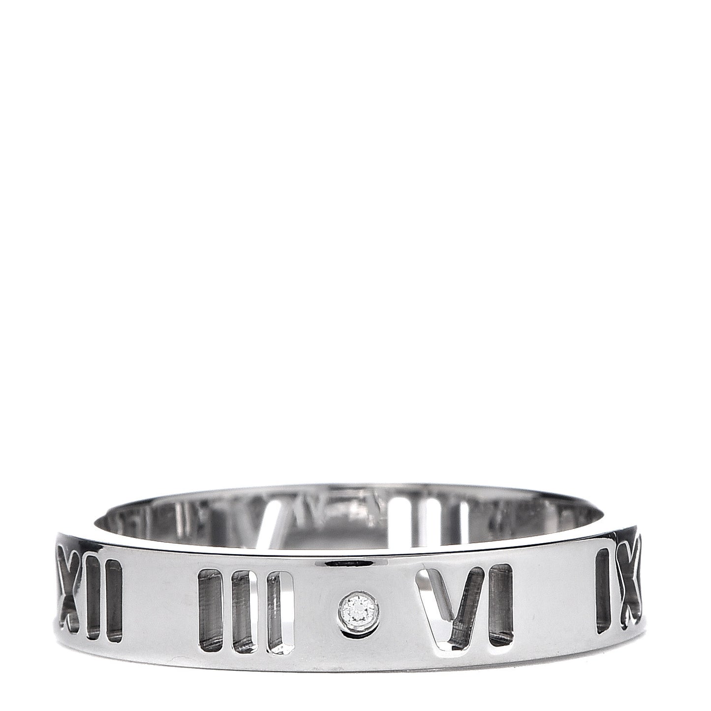 18K White Gold Diamond Atlas Pierced Ring 48 4.5