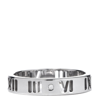 Tiffany 18K White Gold Diamond Atlas Pierced Ring 48 4.5 1 of 4